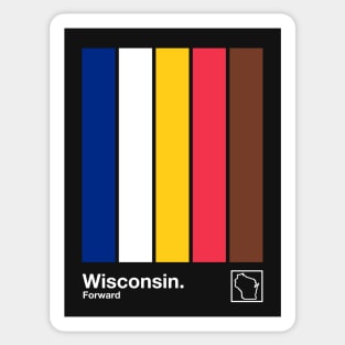 Wisconsin State Flag // Original Minimalist Artwork Poster Design Sticker